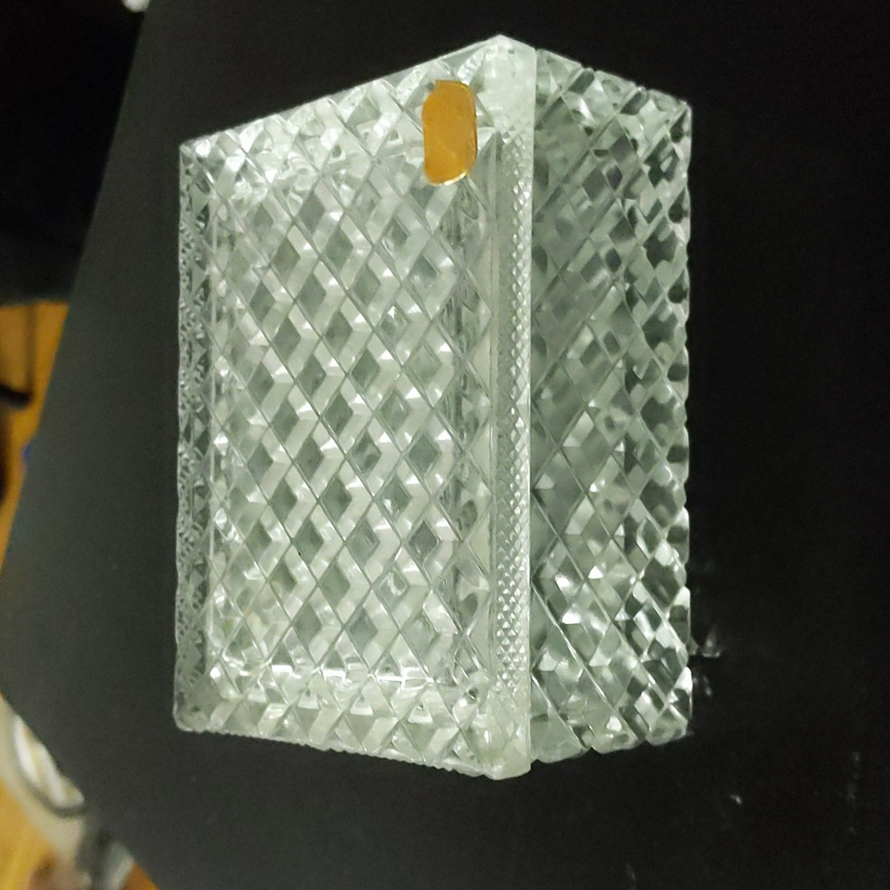 Rectangular Bohemia Czech glass trinket / jewelry box.